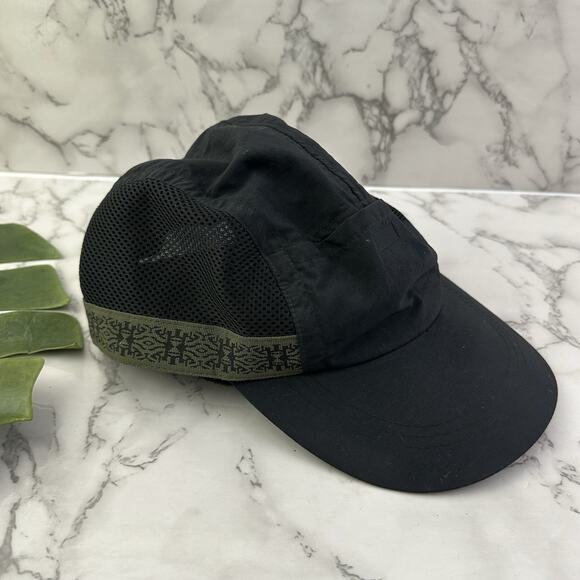 Columbia Other - Columbia Vintage 90s Mesh Trim Hat One Size Black Green Trim Pocket Vented